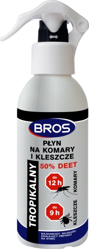 BROS płyn na komary i kleszcze 50% DEET 130ml-2851
