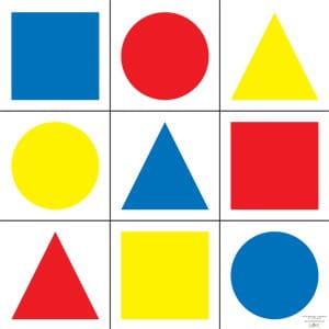 Tarcza figury geometryczne kolorowe 450x450mm-5208